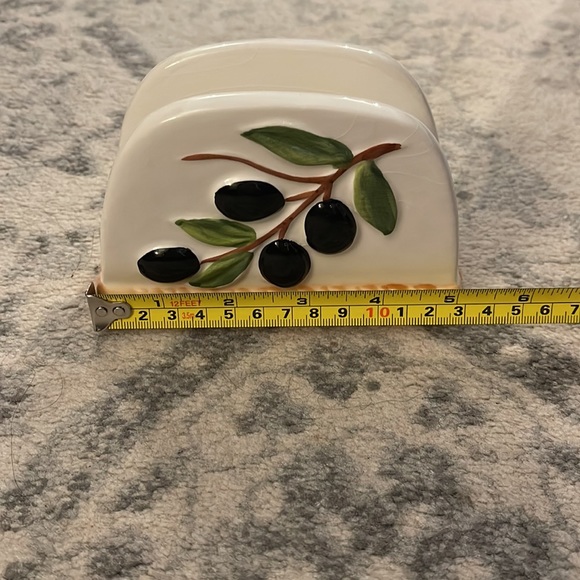 Ceramic olive basket weave napkin holder - Picture 5 of 7